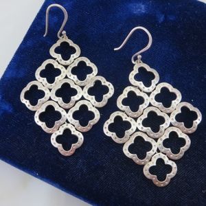 Sterling Silver Quatrefoil Dangle Earrings